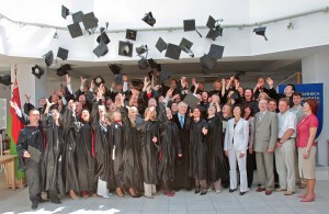 Graduates Throwing Caps