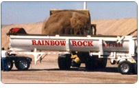 Clement's half-round rock trailer with the popular "Bridger" Sliding Tandem.